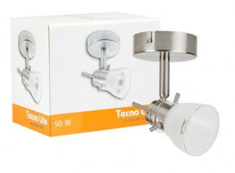 Tecnolite Lámpara Spot para Techo Barcelo, Interiores, hasta 6W, Base GU10, Plata - No Incluye Foco 