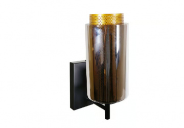 Tecnolite Lámpara para Pared Dafne ll, Exterior, hasta 60W, Base E27, Dorado/Negro, para Casa - No Incluye Foco 