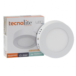 Tecnolite Lámpara LED Plafon para Techo Ankaa I, Interiores, Luz Suave Cálida, 6W, 320 Lúmenes, Blanco, para Casa 
