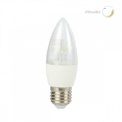 Tecnolite Foco Regulable Tipo Vela LED, Luz de Día, Base E27, 6W, 470 Lúmenes, Blanco 