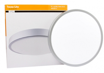 Tecnolite Lámpara LED Plafon para Techo Anser II, Interiores, Luz Suave Cálida, 16W, 1100 Lúmenes, Blanco/Satin, para Casa 