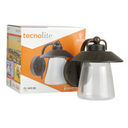Tecnolite Lámpara Farol para Pared Spica, Exteriores, máx. 20W, Base E27, Bronce, para Casa - No Incluye Foco 