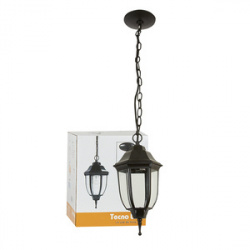 Tecnolite Lámpara de Farol Colgante Santiago, Exteriores, 26W, Base E27, Negro, para Casa - No Incluye Foco 