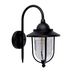 Tecnolite Lámpara Farol para Pared Bixa, Exteriores, Base E27, máx. 60W, Negro, para Casa - No Incluye Foco 