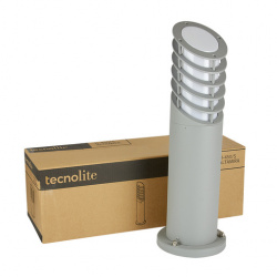 Tecnolite Lámpara Mini Poste Altamira, Exteriores, Base E27, 23W, Gris, para Casa/Iluminación Comercial - No Incluye Foco 