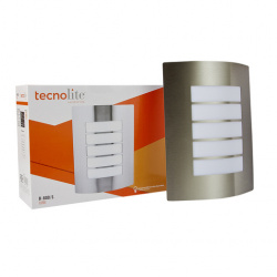 Tecnolite Lámpara para Pared Turin, Exteriores, Base E27, Plata, para Casa - No Incluye Foco 