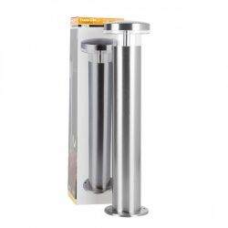 Tecnolite Lámpara LED Mini Poste para Piso Alora, Exteriores, Luz Suave Cálida, 7W, 260 Lúmenes, Plata, para Iluminación Comercial/Casa 