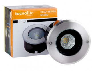 Tecnolite Lámpara LED de Piso Empotrable Momo, Exteriores, Luz Suave Cálida, 14W, 950 Lúmenes, Acero, para Casa 