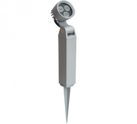 Tecnolite Reflector LED con Estaca Berat, Luz Blanca Cálida, 3W, 150 Lúmenes, Gris 