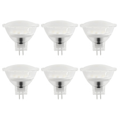 Tecnolite Foco LED MR16, Luz Cálida, Base GX5.3, 3W, 250 Lúmenes, Blanco, 6 Piezas, Equivale a un Foco Tradicional de 25W 