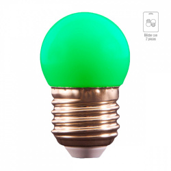 Tecnolite Kit Foco Tipo Globo LED, Luz Verde, Base E27, 1W, Verde - 2 Piezas 