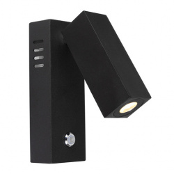 Tecnolite Lámpara LED para Pared Delphinus I, Interiores, Luz Cálida, 3.4W, 140 Lúmenes, Negro 