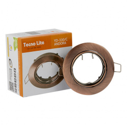 Tecnolite Lámpara Downlight para Techo Empotrable Andora, Interiores, 50W, Base GX5.3, Cobre, para Casa - No Incluye Foco 