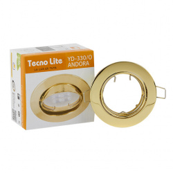 Tecnolite Lámpara Downlight para Techo Empotrable Andora, Interiores, 50W, Base GX5.3, Latón, para Casa - No Incluye Foco 