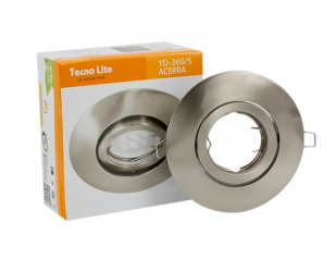 Tecnolite Lámpara para Techo Empotrable Acerra, Interiores, 50W, Base GX5.3, Acero, para Casa - No Incluye Foco 