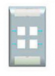 TE Connectivity Placa para Pared de 4 Puertos, Blanco 
