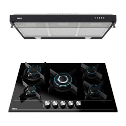 Teka Parrilla Eléctrica Duetto Crystal 75, 5 Quemadores, Antiadherente, 9400W, Negro 