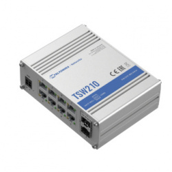 Switch Teltonika Gigabit Ethernet TSW210, 8 Puertos 10/100/1000Mbps + 2 Puertos SFP, 20 Gbit/s, 2.000 Entradas - No Administrable 
