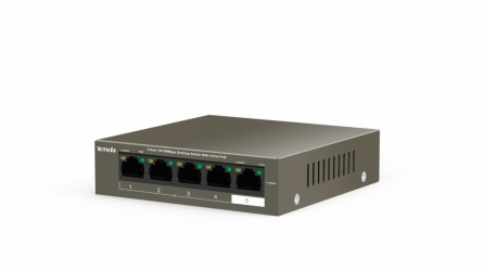 Switch Tenda Fast Ethernet TEF1105P-4-63W, 5 Puertos 10/100Mbps, 1 Gbit/s, 1000 Entradas - Administrable 