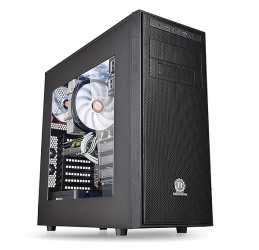 Gabinete Thermaltake Versa H34 con Ventana, Midi-Tower, ATX/micro-ATX/mini-iTX, USB 3.0, sin Fuente, Negro 