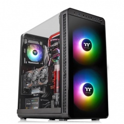 Gabinete Thermaltake View 37 ARGB Edition con Ventana RGB, Midi-Tower, EATX/Micro-ATX/Mini-ITX, USB 3.1, sin Fuente, Negro 