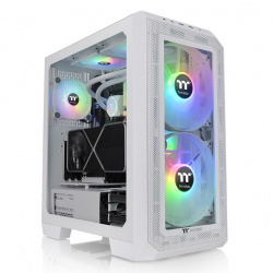 Gabinete Thermaltake View 300 MX Snow, Midi-Tower, ATX/EATX/Micro-ATX/Mini-ITX, USB 3.0, sin Fuente, 3 Ventiladores Instalados, Blanco 