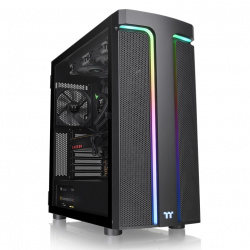 Gabinete Thermaltake H590 TG ARGB, Midi-Tower, ATX/EATX/Micro-ATX/Mini-ITX, USB 3.0, sin Fuente, 2 Ventiladores Instalados, Negro  