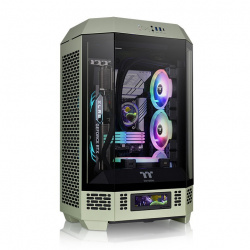 Gabinete Thermaltake The Tower 300, Micro-Tower, Micro-ATX/Mini-ITX, USB 3.0, sin Fuente, 2 Ventiladores Instalados, Verde 