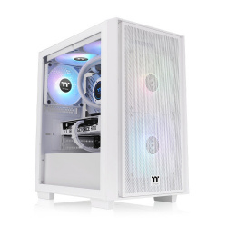 Gabinete Thermaltake Versa H16 TG ARGB, Micro-Tower, Micro-ATX/Mini-ITX, USB 2.0/3.0, sin Fuente, 3 Ventiladores Instalados, Blanco 