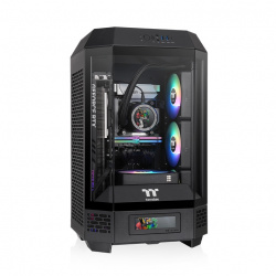 Gabinete Thermaltake The Tower 250, Mini-Tower, Mini-ITX, USB 3.0, sin Fuente, 2 Ventiladores Instalados, Negro/Blanco 