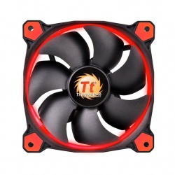 Ventilador Thermaltake Riing 12 LED Rojo, 120mm, 1000-1500RPM, Negro/Rojo 