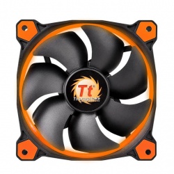 Ventilador Thermaltake Riing 14, LED Naranja, 140mm, 1400RPM, Negro/Naranja 