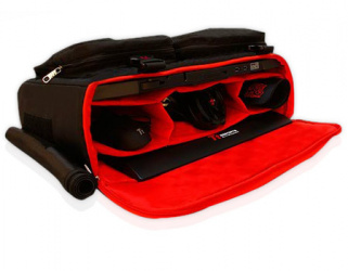 Tt eSPORTS Maletín Battle Dragon, Nilón/Poliester, Negro/Rojo 