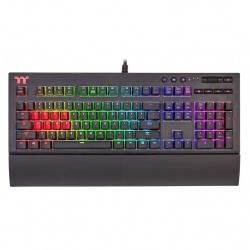 Teclado Gamer Thermaltake TT Premium X1 RGB, Teclado Mecánico, Cherry MX Blue, Alámbrico, Negro 