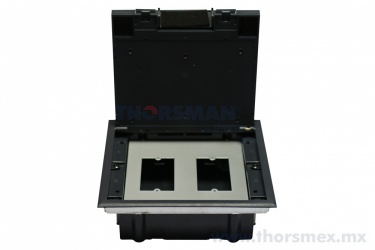 Thorsman Caja de Piso 11000-33401, 3 Puertos, Negro/Blanco 