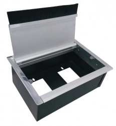 Thorsman Caja de Conectividad para Escritorio 11000-93206, 2 Módulos, Negro/Gris 
