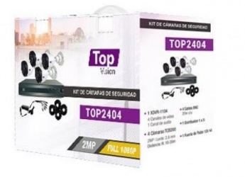 Topvision Kit de Vigilancia TOP2404 de 4 Cámaras CCTV Bullet y 4 Canales, con Grabadora 