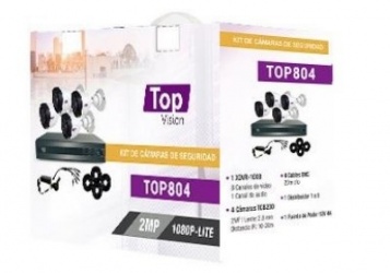 Topvision Kit de Vigilancia TOP804 de 4 Cámaras CCTV Bullet y 8 Canales, con Grabadora 