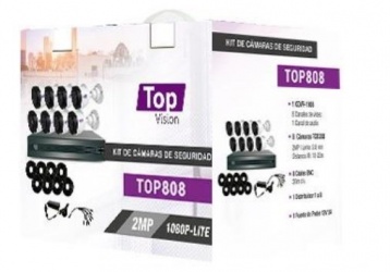 Topvision Kit de Vigilancia TOP808 de 8 Cámaras CCTV Bullet y 8 Canales, con Grabadora 