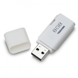 Memoria USB Toshiba Transmemory, 8GB, USB 2.0, Blanco 