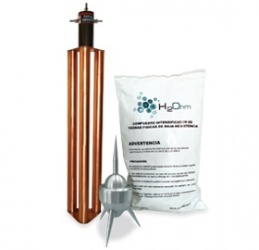 Total Ground Punta Pararrayos, 80 Metros - Incluye Electrodo y Mejorador de Terreno 