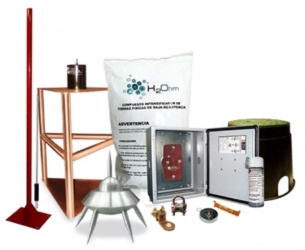 Total Ground Kit Pararrayo KIT-MASTER-03, 200 Metros - incluye Punta/Acoplador/Compuesto H2Ohm/Mástil 
