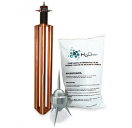 Total Ground Kit Pararrayos con Punta, 80 Metros - incluye Saco/Conectores/Spray/Registro 