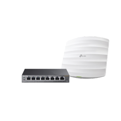 Kit Access Point TP-Link AC1750, 1300 Mbit/s, 1x RJ-45, 2.4/5GHz, Blanco ― Incluye 1 Switch TL-SG108PE 