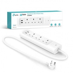 TP-Link Smart Plug KP303, WiFi, 3 Conectores + 2x USB, 2400W, 10A, Blanco 