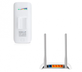 Router TP-Link WISP Fast Ethernet TL-WR850N, Inalámbrico, 300Mbit/s, 5x RJ-45, 2.4GHz, 2 Antenas Exteriores de 5dBi ― Incluye Ubiquiti Networks Access Point Loco M5 