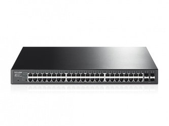 Switch TP-Link Gigabit Ethernet JetStream Smart PoE+, 48 Puertos 10/100/1000Mbps + 4 Puertos SFP, 104 Gbit/s, 16.000 Entradas 