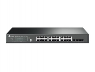 Switch TP-Link Gigabit Ethernet JetStream, 24 Puertos 10/100/1000Mbps + 4 Puertos SFP+, 128 Gbit/s, 16.000 Entradas - 