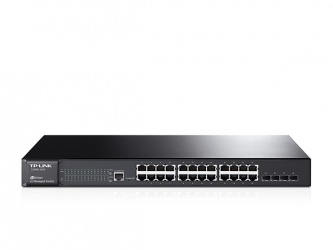 Switch TP-Link Gigabit Ethernet JetStream T2600G-28TS, 24 Puertos 10/100/1000Mbps + 4 Puertos SFP, 56 Gbit/s, 16.000 Entradas - Administrable 
