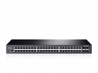 Switch TP-LINK Gigabit Ethernet JetStream T2600G-52TS, 48 Puertos 10/100/1000Mbps + 4 Puertos SFP, 104 Gbit/s, 16 Entradas - Administrable 